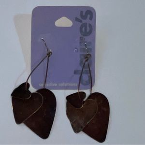 Claire’s Brown Heart Dangle 3” Earrings